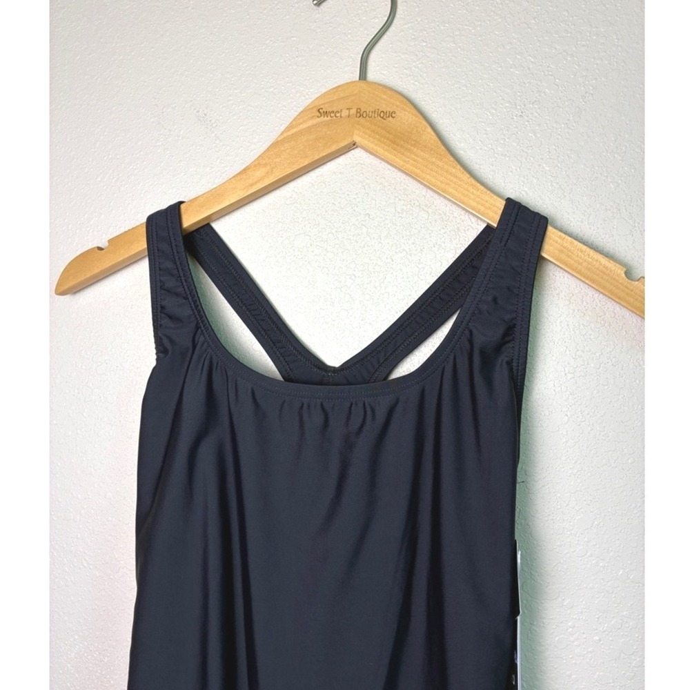 New SPEEDO Size 10 Black UPF 50 Moderate Ultraback PowerFLEX One Piece Swimsuit - Picture 4 of 11